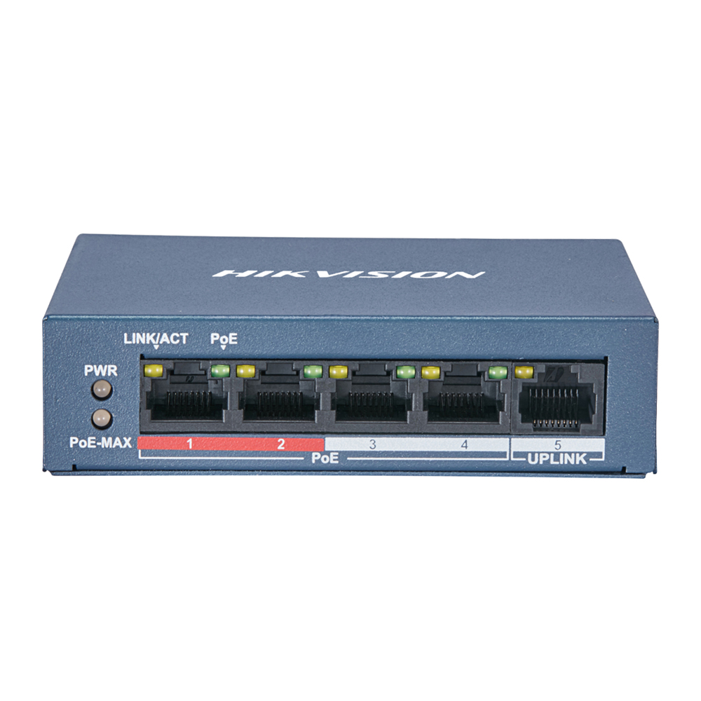 Hikvision 4 Port Fast Ethernet Unmanaged POE Switch (DS-3E0105P-E/M)