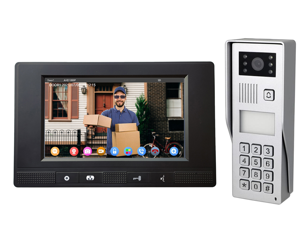 7″ Smart HD Black Intercom Kit with Surface Mount Camera + Access Control + RFID Reader | Platinum