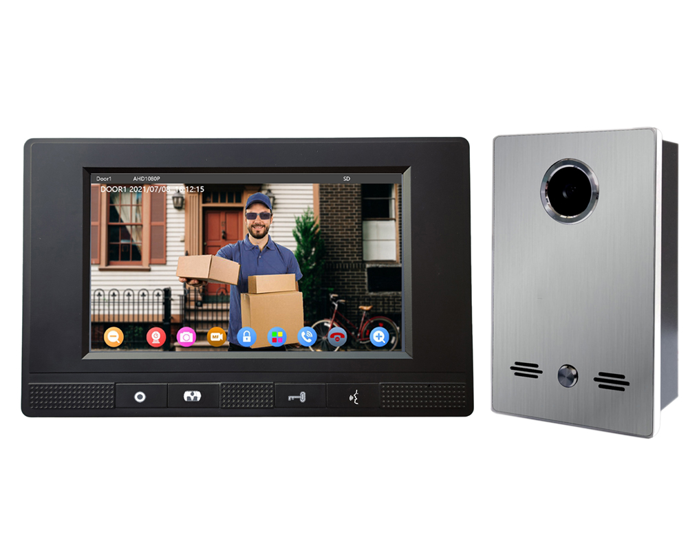 7″ Smart HD Black Intercom Kit with Stainless Steel Flush Mount Camera | Platinum