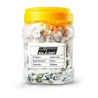 12mm Round Cable Clips (Jar of 500pcs) | Elcop