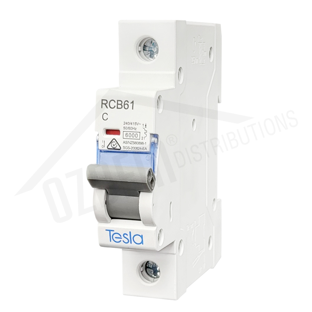 Tesla 1 Pole 20A Miniature Circuit Breaker C Curve 6kA 240V