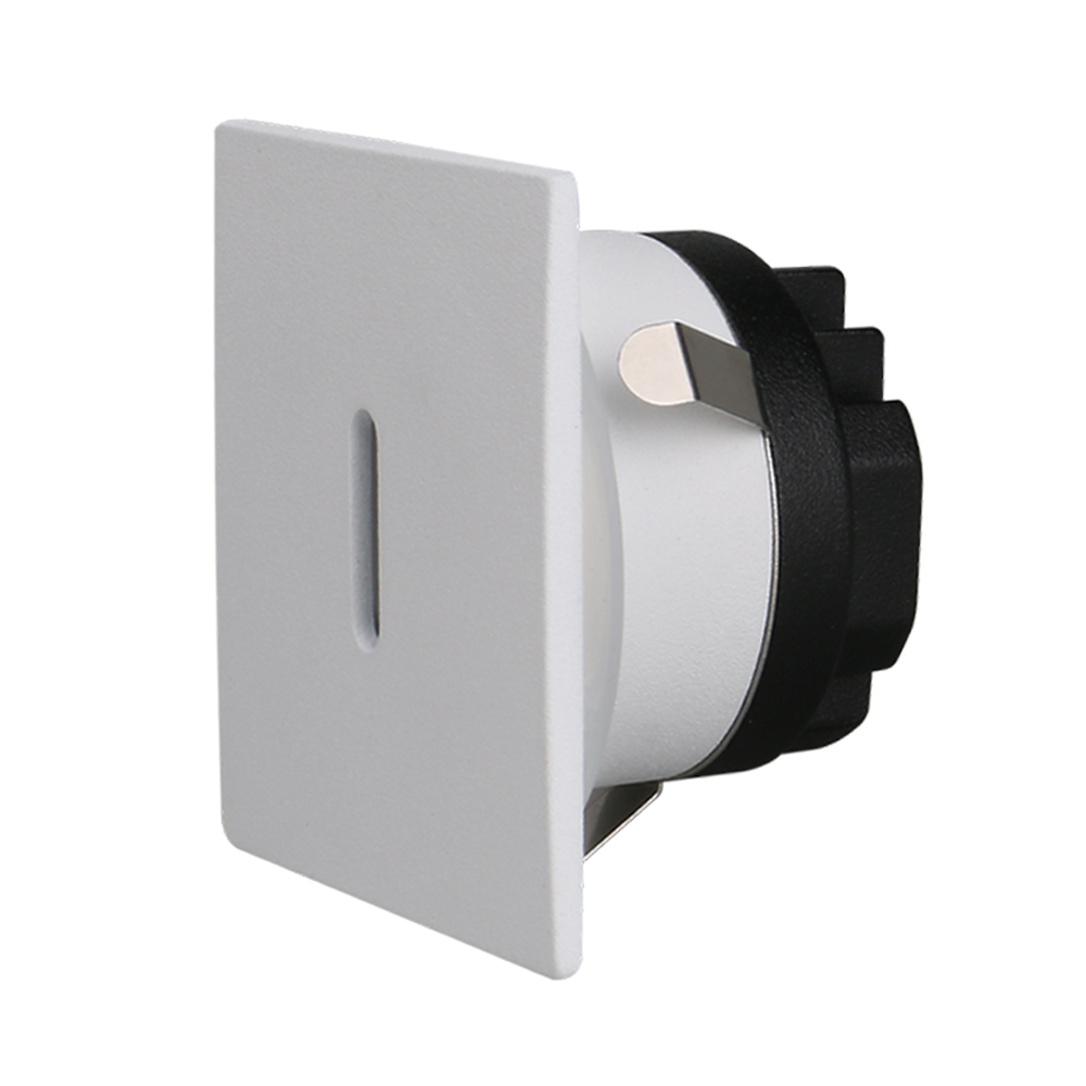 3W 20° White Square Tri Color Flush LED Step Light | 45mm Cutout
