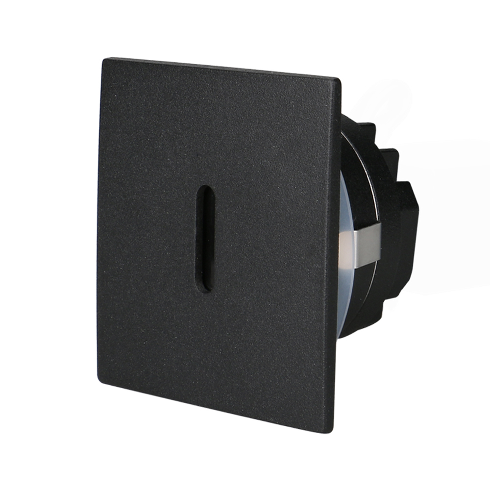 3W 20° Black Square Tri Color Flush LED Step Light | 45mm Cutout
