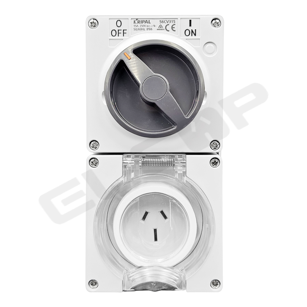 3 PIN 15A Switched Socket 250V IP66