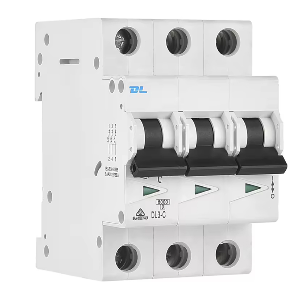 DL 3 Pole 50A Miniature Circuit Breaker C Curve 6kA 415V