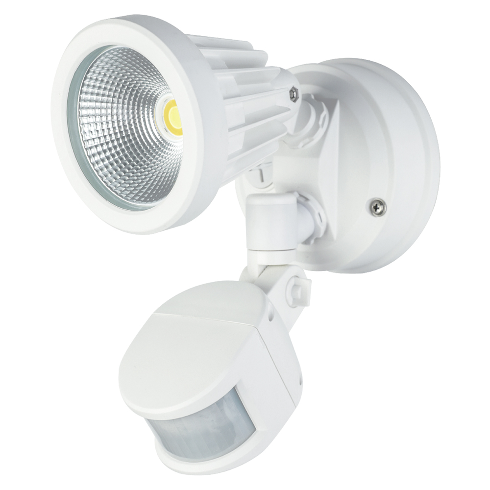 15W Tri Color LED Single Spotlight with Rotable Single-head and 180 Degree Sensor IP65 | White