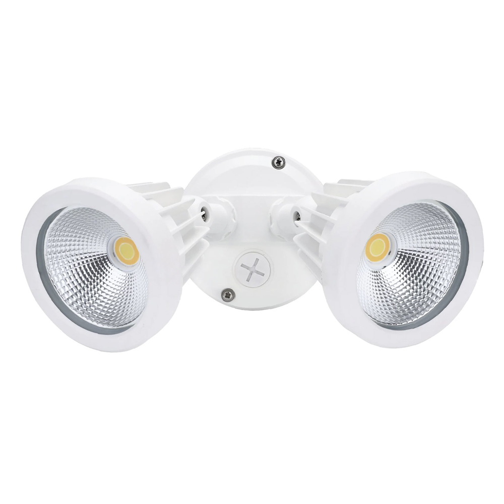 30W Tri Color LED Double Spotlight with Rotable Twin-heads IP65 | White 