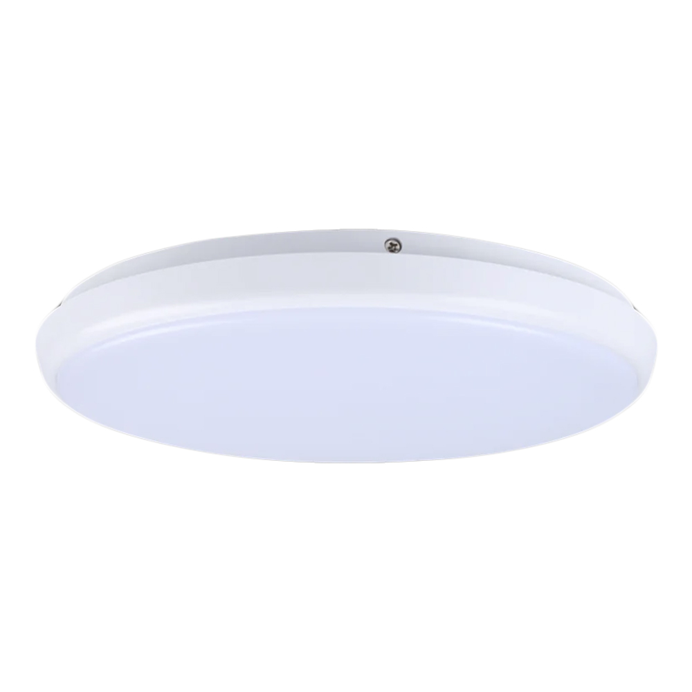 18/25W Dual Wattage, Round Slimline Tri Color Dimmable LED Ceiling Polycarbonate Oyster Light | 298mm 