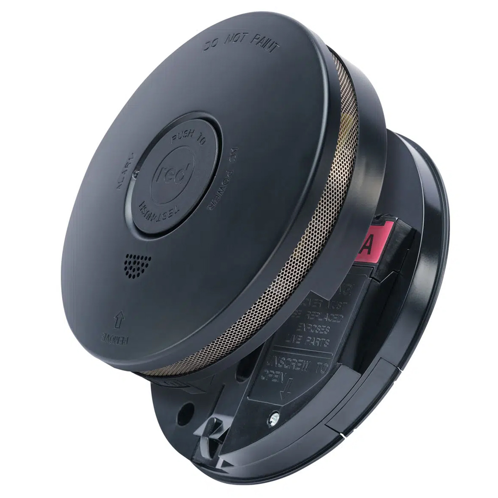 Red Smoke Alarm Black 240V or 10YR Lithium Dual Power (RSDUALPB)