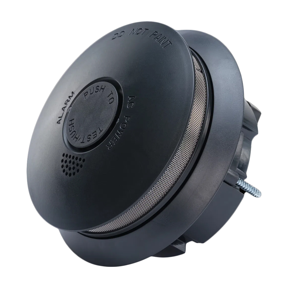 Red Flush Mounted Black Dual Power 240V with 10 Year Backup or Standalone 10 Year with Optional RF Interconnect (RFMDUALB)