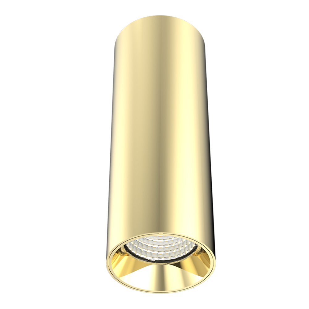 15W Tri Color Dimmable Surface Mounted Can Light, 61.5x175mm | Gold